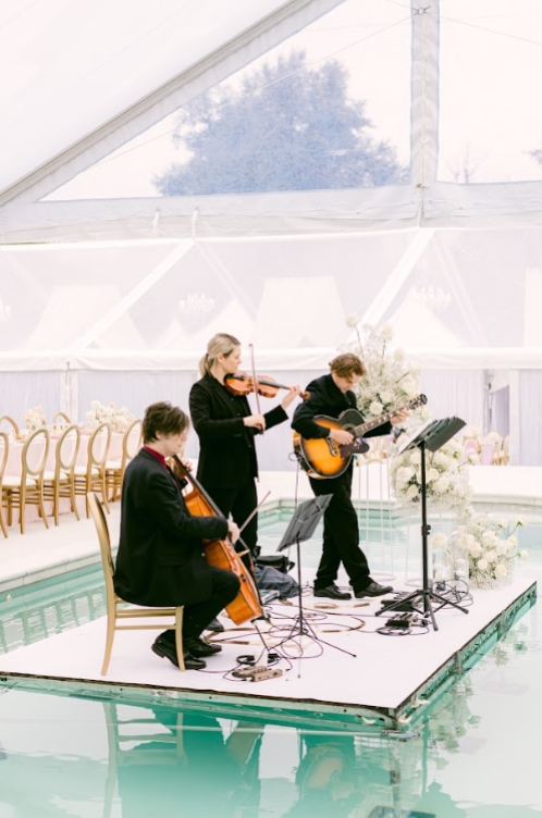 Live musicians performing during a wedding procession, highlighting music and celebration in South Asian Wedding Traditions.
